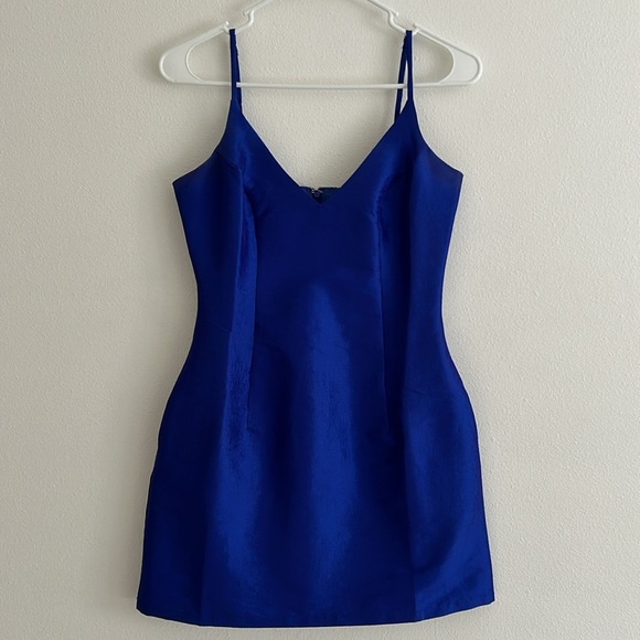 My Desire Cobalt Blue V-Neck Mini Dress - Picture 5 of 5